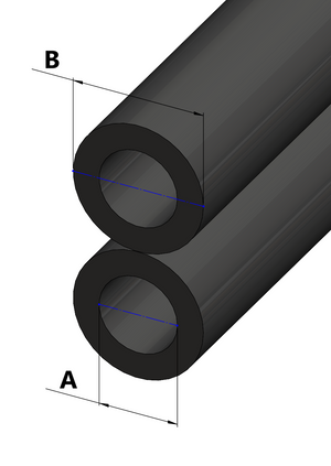 Tubo gemellare in gomma per passaggio aria (Ø7mm x Ø14mm)