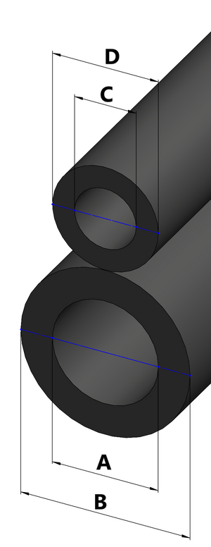 Tubo per robot di mungitura (Ø10mm x Ø23mm) + (Ø7mm x Ø15mm)